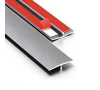 Moldura en T de Aluminio para Piso, Tira de Transición para Piso Laminado, Vinílico, Madera y Azulejo, Perfil Divisor y Umbral de Puerta, Acabado Resistente(Gray,2cm*150cm)