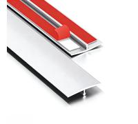 Moldura en T de Aluminio para Piso, Tira de Transición para Piso Laminado, Vinílico, Madera y Azulejo, Perfil Divisor y Umbral de Puerta, Acabado Resistente(Silver,2cm*90cm)