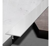 Moldura en T de aluminio, tablero de transición, tiras de piso, molduras de borde de piso de perfil laminado, molduras for decoración de puertas, para(Silver,40mm*0.9m*3 Pieces)