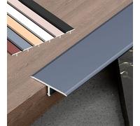 Moldura en T de Aluminio y Tiras de Transición para Suelo, Tira Divisora para Umbral de Puerta y Huecos de Suelo de Tarimas y Baldosas, Perfil de Umbral, L90cm 3PCS(Gray,W2cm)
