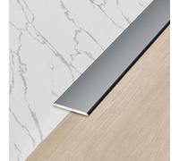 Moldura en T, Tira de transición piso aluminio, tira divisoria plana, cubre pisos laminados/madera/LVT - juntas placa metal(Grey,35mm)