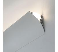 Moldura Iluminacion Difusor moderno de tiras de luces LED de cornisa con tapa acrílica, canal de tiras de luces LED montadas en superficie para instalación(#B,13 ft/4 m)