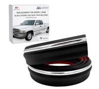 Moldura lateral cromada negra compatible con Dodge Ram Pickup Truck 1994-1997 - 1-7/8 pulgadas (medio rollo, 12 pies)
