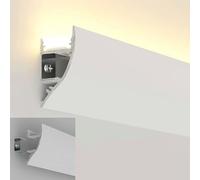 Moldura LED de pared de techo para iluminación indirecta, soporte de canal de aluminio de 2,5 m, perfil decorativo, cubierta de luz, riel LED lineal para cornisa, mejora tu espacio