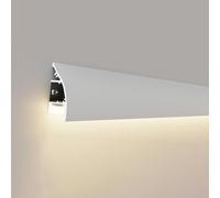 Moldura Led Iluminación Molduras Decorativas/Ranura Decorativa Esquina Metálica, Difusor Tira Luz LED Blanco Negro Bordes Pared Techo, Iluminación Lineal Acento Canal de Cornisa(White,2pcs)