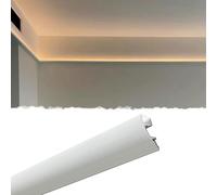 Moldura Led Moldura de Corona con Perfil de Canal de Aluminio, Ranura para Iluminación Indirecta de 1 m de Largo para Esquina de Techo, Suelo o Pared, Embellecedor(White,5pcs)
