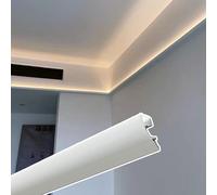 Moldura Led Perfil de Moldura para Iluminación Decorativa de Techo, Moldura de Corona Suspendida, Borde Decorativo, Canal LED, Ranura de Aluminio Iluminación(White,10pcs)