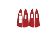 Moldura panel marco cabeza Embellecedor De Marco Botón Elevalunas Fibra Carbono Para RAV4 2006-2013 Accesorios Interiores Coche Pegatinas Decorativas