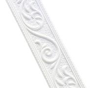 Moldura para zócalos, Embellecedor de pared autoadhesivo for riel Dado, blanco y gris, 2,3 mx 4,8 cm x 0,6, PVC(White)