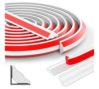Molduras adhesivas flexibles de techo (5 m), autoadhesivas, 9 mm x 12 mm, para bordes de pared, bordes de azulejos (blanco)
