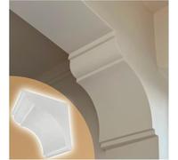 Molduras de arco de yeso, 2 piezas, kit de arco de yeso precurvado para puerta, panel de esquina de pared de yeso pintable, fácil instalación para pasillo/balcón (30 x 30 x 24 cm)