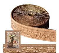 Molduras de estuco autoadhesivas para techo, 8 cm (ancho) x 5 mm (profundidad) x 10 m (largo) - Molduras decorativas 3D autoadhesivas, molduras de estuco para pared, resistente al agua, listones