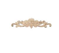 Molduras De Madera Apliques Y Incrustaciones De Madera Muebles Puerta Pared Tallado En Flor Larga Decorativa Figuras Artesanía Molduras Adornos Decorativos(3-35cmx9cm)