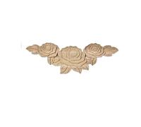 Molduras De Madera Apliques Y Incrustaciones De Madera Muebles Puerta Pared Tallado En Flor Larga Decorativa Figuras Artesanía Molduras Adornos Decorativos(5-45cmx15cm)