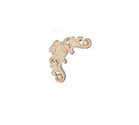 Molduras De Madera Apliques Y Incrustaciones De Madera Muebles Puerta Pared Tallado En Flor Larga Decorativa Figuras Artesanía Molduras Adornos Decorativos(16-8cmx8cm)