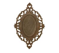 Molduras De Madera Figuras Decorativas Retro De Madera Natural Con Apliques Coronas Florales Y Hojas Estilo Vintage Para Decoración Del Hogar 22 X 15cm 4 Unidades