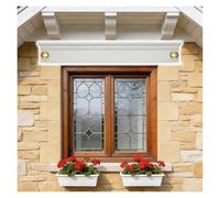 Molduras de madera Frontón de estilo chino sobre ventana, cruceta artesanal personalizable puerta entrada grande, moldura ventana kits madera interior casa(Style 4,L 4.5ft/1.37m)