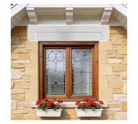 Molduras de madera Frontón de estilo chino sobre ventana, cruceta artesanal personalizable puerta entrada grande, moldura ventana kits madera interior casa(Style 2,L 3.5ft/1.07m)