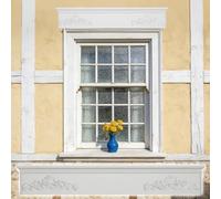 Molduras de madera Frontones adornados sobre ventana, 0.4 0.6 1.2 1.5 2 m moldura puerta cruceta francesas granero delantero, kit moldura cabecera casa balcón(Style 5,L 6ft/1.83m)