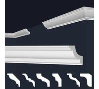 Molduras de techo Marbet de espuma de poliestireno XPS - Molduras de estuco de alta calidad, ligeras y robustas con un diseño moderno - (Paquete económico de 40 metros E-28-31x31mm)