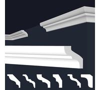 Molduras de techo Marbet de espuma de poliestireno XPS - Molduras de estuco de alta calidad, ligeras y robustas con un diseño moderno - (Paquete económico de 40 metros E-06-32x33mm)