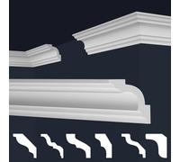 Molduras de techo Marbet de espuma de poliestireno XPS - Molduras de estuco de alta calidad, ligeras y robustas con un diseño moderno - (Paquete económico de 40 metros E-25-65x65mm)