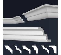 Molduras de techo Marbet de espuma de poliestireno XPS - Molduras de estuco de alta calidad, ligeras y robustas con un diseño moderno - (Paquete económico de 50 metros E-21-62x62mm)