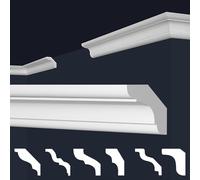 Molduras de techo Marbet de espuma de poliestireno XPS - Molduras de estuco de alta calidad, ligeras y robustas con un diseño moderno - (Paquete económico de 50 metros E-24-29x29mm)