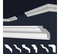 Molduras de techo Marbet de espuma de poliestireno XPS - Molduras de estuco de alta calidad, ligeras y robustas, de diseño moderno - (pieza de muestra de 20cm E-22-30x31mm) moldura angular