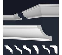 Molduras de techo Marbet de espuma de poliestireno XPS - Molduras de estuco de alta calidad, ligeras y robustas con un diseño moderno - (Paquete económico de 30 metros E-26-73x79mm)