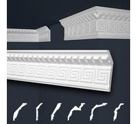 Molduras de Techo Marbet - Paquete Económico de Poliestireno EPS Con Diseño Tradicional - Perfiles Decorativos de Estuco (2 Metros B-25)