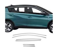 Molduras de ventana embellecedores compatibles con Hyundai Bayon 2021-2023 Acero Inoxidable Brillo Cromo 6X
