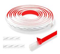 Molduras Decorativas 300cm Vintage 3D Flexibles Autoadhesivas, Impermeables, Ideales para Puertas y Armarios (2cm Blanco con Plata)