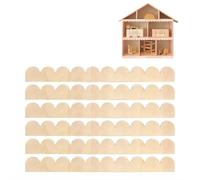 Molduras festoneadas de madera, 6 piezas de 15.75 pulgadas, tiras de madera sin terminar para decoración del hogar, decoración de bordes de estantes, miniaturas de casa de muñecas, suministros de