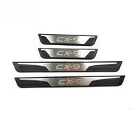 Molduras interiores Adhesivo Interior Para Mazda CX-9 CX9 CX 9 2021-2023, Protector De Pedal De Umbral De Puerta, Placa De Desgaste De Plástico Y Acero Inoxidable.