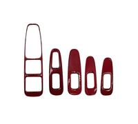 Molduras interiores automóviles Para Kia Para Stinger 2018-2022 Cubierta De Cuadro Mandos Coche Ventana Elevación Interior Pegatina Botón Tira Decorativa(Carbon Red)