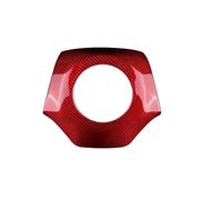 Molduras interiores coche Para Chevrolet Para Camaro 2016 2017 2018 2019-2023 Cubierta Central Del Volante Del Coche Pegatina Fibra Carbono Seca Real Accesorios Coche(Red)