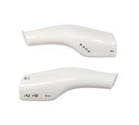 Molduras interiores de coche 2 Fundas Protectoras De Fibra Carbono Volante Para Tesla Para Model 3 Para Y ABS Para Pomo Cambio Marchas Coche Interiores Coche(BLANCO)