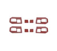 Molduras interiores de coche Accesorios Interiores Para Dodge Para RAM 1500 2011-2017 Pegatinas Decorativas Para Manija De Puerta Interior Coche Interiores Coche(Red carbon fiber)