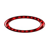 Molduras Interiores De Coche Embellecedor de fibra carbono for el centro del volante coche, compatible con Ford 2013, 2014, 2015, 2016, 2017, 2018 y 2019(Carbon Fiber Red)