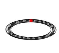 Molduras Interiores De Coche Embellecedor de fibra carbono for el centro del volante coche, compatible con Ford 2013, 2014, 2015, 2016, 2017, 2018 y 2019(Carbon Black n Red)