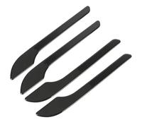 Molduras interiores de coche Juego De 4 Cubiertas Manijas Puerta Fibra Carbono Negra Para Tesla Para Model 3 E Y - Cinta Silicona Resistente A Rayones Con Acabado Pulido Interiores Coche(Bright Black)