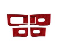 Molduras interiores de coche Pegatina Para Interruptor Elevalunas Fibra Carbono Suave Para Tesla Para Model 3 Para Highland 2024-2025 Volante A La Izquierda Y A La Derecha Interior Accesorios(Red LHD)