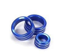 Molduras interiores de coche Perilla Aire Acondicionado Botón Control Volumen Audio Decoración Circular Anillo Embellecedor Cubierta para 1 2 3 3GT 4 Serie X1 con botón AUTO Decorativo Interior(Azul)