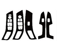 Molduras la consola Embellecedor Para Panel Interruptor Botón Elevación Ventana Coche Calcomanía Carbono Negro Para Hyundai Para Elantra MD 2012-2016(5D CF black)