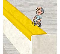 Molduras para bordes de escaleras, Peldaños De Escalera Antideslizantes Moldura Nariz Exterior, Tiras Precortadas Borde Escalón, for Interiores Y Exteriores, Ancho 1,5x4 Cm(Yellow,L 3m/118.1in)