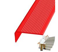 Molduras para bordes de escaleras, Tiras De Borde Escalón, Escalera Goma, Almohadillas Escaleras Interiores Y Exteriores Peldaños for Esquinas, Ancho 1.18x2.75in/3x7cm(Red,100in/2. 54m)