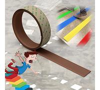 Molduras para bordes de escaleras, Tiras de goma for borde escalón, tira umbral y antideslizante, fácil instalar, ancho 4 cm/1,57 pulgadas(Brown,1.4m/55.1in)