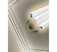 Molduras Techo Perfil de Canal de Techo para Decoración de Tira, Cubierta de PC Lechosa, Moldura Cornisa Blanca para Ocultar Cables, Sistema de Canaleta LED de Doble(98ft(30m))