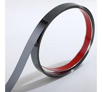 Molduras y molduras de pared | Acabado tipo espejo metalizado negro de acero inoxidable, diseño despegar y pegar, 5 m x 2 cm